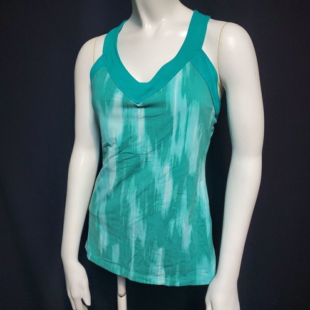 Lucy Green & Blue Racerback Tank Top (M)